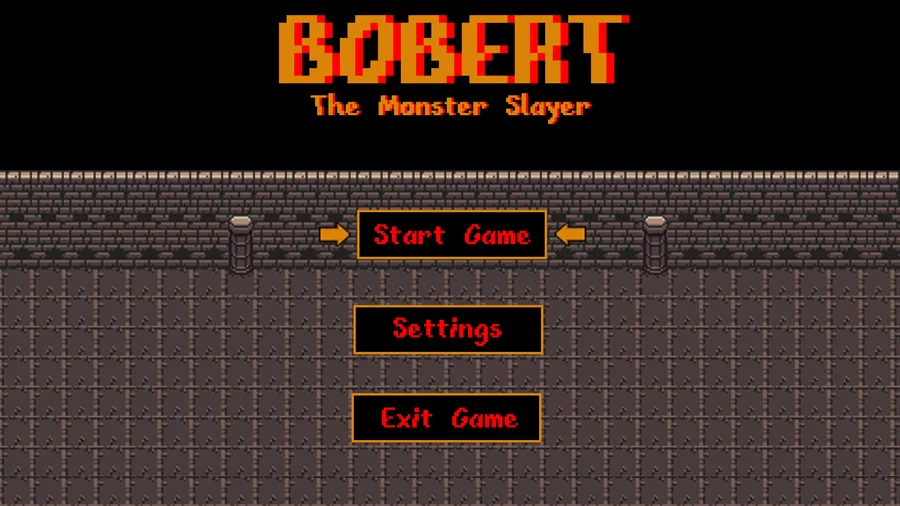 Start screen of Bobert: The Monster Slayer