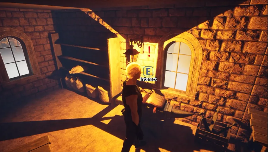 Swords & Arenas: a sword displayed in the blacksmith’s forge